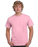 Gildan Herren schwerem Baumwolle T-Shirt, Pink (hellpink), M