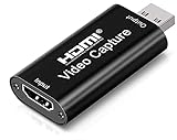 Videoaufnahmekarte Capture Card USB Adapter, 4K hdmi Video USB2.0 1080P für Gaming, Streaming TV, Rekorder Live-Streaming Video für Windows Mac OS (hdmi USB)