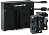Blumax 2X Akku 1650mAh ersetzt Sony NP-FM500H/NP-FM500 + Mini Dual-Ladegerät USB kompatibel mit Sony Alpha 68 Alpha 58 Alpha 99II