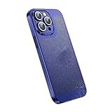 FEEGAR Electroplating Heat Dissipation Plating Fine Hole Protector Phone Case for iPhone Case, ICY Feeling Cooling Built-In Crystal Lens Film Coating Mobile Phone Case (for iPhone 13,Navy Blue)