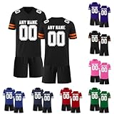 Personalisiert American-Football-Trikot Herren-Sporthemden, Personalisierte Schnelltrocknend Atmungsaktiv T-Shirt kurzärmelig und fügen Sie den Teamnamen für Männer Damen Kinder, S ~ 7XL