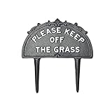 RRMMAN Grass Warning Ground Gusseisen Garten Warnschild Hundeschild Bitte halten Sie das Gras fern Warnschild Schild Garten, Retrostil und langlebig and (Bitte den Rasen Nicht betreten)