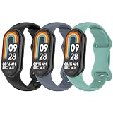 RuenTech Kompatibel für Xiaomi Smart Band 10/9/8 Armband, Sport weiches Silikonarmband Ersatz Uhrenarmbänder für Mi Band 10/9/8 Smart Watch Zubehör (3er Pack C)