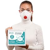 Health2b FFP3 Maske aus Deutschland mit Ventil 10 Stück CE1463 Staubmasken Atemschutz Feinstaub Staubschutzmaske Atemschutzmaske Mundschutz für maximale S