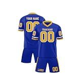 Personalisiertes American Football Komplettset, Individuelles Trikot & Hose mit Name, Nummer, Logo für Herren, Damen, Jugendliche & Kinder, Atmungsaktives in Größe S - 7XL b
