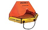 Lalizas Rettungsinsel mit Dach Selbstaufblasend 4 Personen mit Tragetasche Orange Gelb 9,3 kg Rettungsfloß Boot Sicherheitszubehö