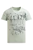 Camp David Herren T-Shirt im Used Look mit Logo-Applikationen Faded Mint, S