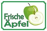 Holzschild 18x12cm frische Äpfel Verkauf Hofladen Wand Deko Bar Kneipe Sammler Geschenk