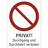 Dreifke® Privat Durchgang und Durchfahrt verboten, Kombischild, Alu, 262x371
