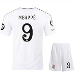 IHIMI Madrid Kinder Trikot No #9 Mbappe, Heim Fußballtrikot, Trikot für Kinder Special Neue Saison, Sporttrikot, Fußball-Trainingstrikots, Kinder Trikot Mit Kurz (140-Mbappe)