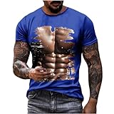 Keepink Herren-Top, Designer-T-Shirt, schmale Passform, 3D-Druck, lustige T-Shirts, Rundhalsausschnitt, kurzärmelig, Sommer-Top, lässig, Smart-Pullover, Streetwear, Fitnessstudio, T-Shirt S-5XL, 13 x