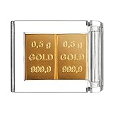 Gold als Geschenk - Goldbarren 2x 0,5g in hochwertiger Kapsel - Echtheitsgarantie - Feingold 999.9