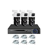 NeafP Wasserdichtes 6MP HD POE Überwachungskamerasystem Dual Lens PTZ WiFi IP Home Security 4CH 8CH POE NVR Video H.265 CCTV Kit (Size : 3T, Color : 8CH and 6PCS 6MP)