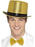 Smiffys Pailletten-Zylinder, Gold, mit elastischem I