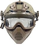 Schneller Airsoft-Helm, Airsoft-taktischer Paintball-Halbgesichtsschutz, Masken- und Schutzbrillen-Set, für Paintball-CS-Spielset, TAN, allgemeiner Typ