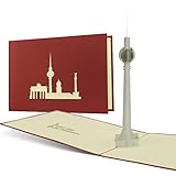 Diese-Klappkarten Gutschein für Reise nach Berlin verschenken, Berlin Ausflug, Fernsehturm, Souvenir, schöne Pop-Up Karte A14