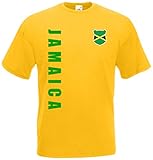 Jamaika Jamaica WM-2022 T-Shirt Trikot Wunschname Nummer Gelb L