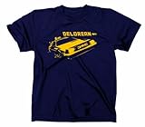 Zurück in die Zukunft Kult T-Shirt Delorean Motiv, Navy, M