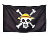 One Piece Flagge mit Jolly Roger | Fahne der Strohhutbande von Monkey D. Ruffy | 97x64