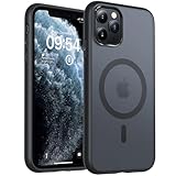 TOCOL für iPhone 11 Pro Hülle für Magsafe, Stoßfest Anti-Fingerabdruck Kratzfest Transluzente Rückseite rutschfest Matt Magnetisch Handyhülle für iPhone 11 Pro Case, Schw