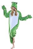 Erwachsenen Frosch Pyjamas Overall Halloween Kostüm Unisex Tier Schlafanzug Cosplay Overall Pyj