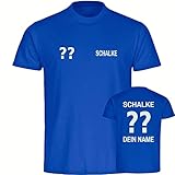 multifanshop Kinder T-Shirt - Schalke - Trikot mit Namen und Nummer - Druck weiß - Kind Größe 128 b