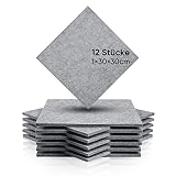 Fstop Labs 12 Stücke Akustikschaumstoff, 1x30x30 cm, 3D Hochdichte Schallabsorber Wand, Hall-Echo-Fliesen reduzieren, Schalldämmung für Tonstudio, Aufnahmestudios, Büro, G
