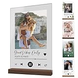 Song Cover Glas Bild mit Foto Acrylglas und QR Code - Personalisierte Geschenke für Frauen im Spotify Musik Cover Design - Personalisiertes Fotogeschenk für Sie und Ihn zum Geburtstag