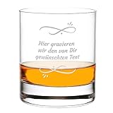 polar-effekt Whisky Trink-Glas 315 ml personalisiert Whiskyglas mit Gravur Wunschtext veredelt - Trinkglas für Cocktails und Bourbon - zum Geburtstag und W