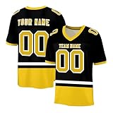 Personalisiert American Football Spieltrikots mit Name Nummer, Trikot Personalisierte T-Shirt für Junge Mädchen Herrn Damen Kinder Erw
