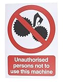 RS PRO Verbotszeichen, Englisch, Kein Zutritt, Unauthorised Persons Not To Use This Machine, 210 mm x 148