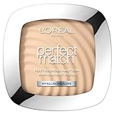 L'Oréal Paris Puder Make up, Mattierendes Kompaktpuder mit LSF 8, Inkl. Spiegel und Schwamm, Perfect Match Puder, Nr. 1.R/1.C Rose Ivory, 9 g