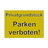 Hinweis Schild Parken Verboten Warnschild aus Kunststoff - Graviertes Schild in verschiedenen Größen (Gelb)
