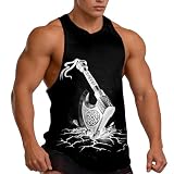 DASONLUE Tank Top Herren Wikinger Druck Tankshirt Lässig Slim Fit Unterhemden Vintage Drucken Trägershirts Rundhals Ärmelloses Fitnessshirt Gym Atmungsak
