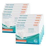 LUBEXXX FFP2 Maske (60 Stück) Atemschutzmaske Staubschutzmasken hygienisch einzelverpackt CE Stelle zertifiziert Mundschutzmaske EU 2016/425 (60 Stück)