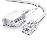 CSL - Internet Kabel Routerkabel - TAE-F Stecker auf RJ45 Stecker - 15m - Internetkabel – Router an die Telefondose – Kompatibel mit DSL VDSL Fritzbox Internet Router an Telefondose TAE - weiß