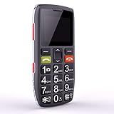 artfone C1 Seniorenhandy ohne Vertrag, 2G GSM Mobiltelefon mit SOS Notruffunktion, Großen Tasten Handy für Senioren, Taschenlampe, FM Radio, Kamera, 1400mAh Akku, Schw
