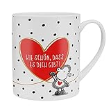 Sheepworld XL-Tasse 'Schön, dass es dich gibt' | Große Tasse aus Porzellan, Jumbo-Tasse, 60 cl, Tasse mit Spruch | Geschenk, Freund, Freundin | 46219