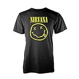 Nirvana Smiley Logo Frauen T-Shirt schwarz S 100% Baumwolle Band-Merch, B