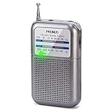 PRUNUS DE333 Mini Radio Batteriebetrieben, AM FM UKW Mittelwellenradio mit Exzellentem Empfang, mit Signalanzeige, Kleines Radio mit AAA-Batterie betrieben zum Spazierengehen, Camping