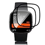 2 Stück Schutzfolie für Panzerglas für Fitbit Versa 4/Fitbit Versa 3/Fitbit Sense 2/Fitbit Sense Schutzglas, Blasenfrei Displayschutz Folie Versa 4 Schutz, Sensitive Touch, Fingerabdruck 3