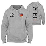 Generisch Hoodie Deutschland Flagge Adler EM WM - Fußball Pulli Fan Titel Trikot Germany Kapuzenpulli, Schwarz, S