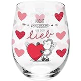 Sheepworld Trinkglas Motiv 'Hab dich lieb' | Glas mit Motivdruck, Wasserglas konisch, 60 cl | Geschenk Geburtstag, Verliebte, Valentinstag | 48521