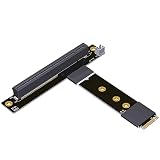 JMT M.2 NGFF NVMe auf PCIE x16 Verlängerungskabel 64G/BPS für STX Motherboard Grafikkarte M.2 (Ultra SSD, M-Key) NVMe Slot Verlängerung (25 cm, K43SM)