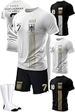 IIIII20Fo7IIIII Fussball Deutschland Trikot Em 2024 Kinder mit eigenem Namen personalisiert - Jungen National Fußball Kind Trikots - Jungs Fanartikel deutsche Nationalmannschaft XT5G