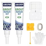 ANOMM 2 x 120 ml Fugenstift für Fliesen, Fugenmörtel zum Ausbessern von Fliesenfugen, Schnell Trocknender Fliesenfugenreiniger, Fugenversiegelung für Küche, Badezimmer, Bodenfliesen, Wandlinien, Weiß