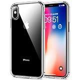 HOOMIL Crystal Clear Hülle für iPhone X/iPhone XS, [Anti Gelb] [Militärisch Stoßfest] Handyhülle Durchsichtig Hart Rückseite Schutzhülle - Transp
