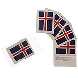 100 x Island Tattoo Fan Fahnen Set - WM 2018 Iceland Temporary Tattoo Flag (100)