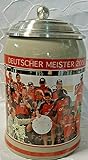 Steinkrug Sammlerkrug Bayern München Meister 2000 Bierkrug mit Deck
