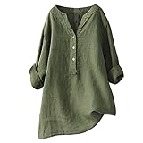Damen Mit Print Sommer Tshirt - Blusenkleid Leinen Elegant Slim Fit Oberteile Rundhals Ausgehöhlt Casual Basic Shirt Große Größen Baumwolle Basic Blusen T-S